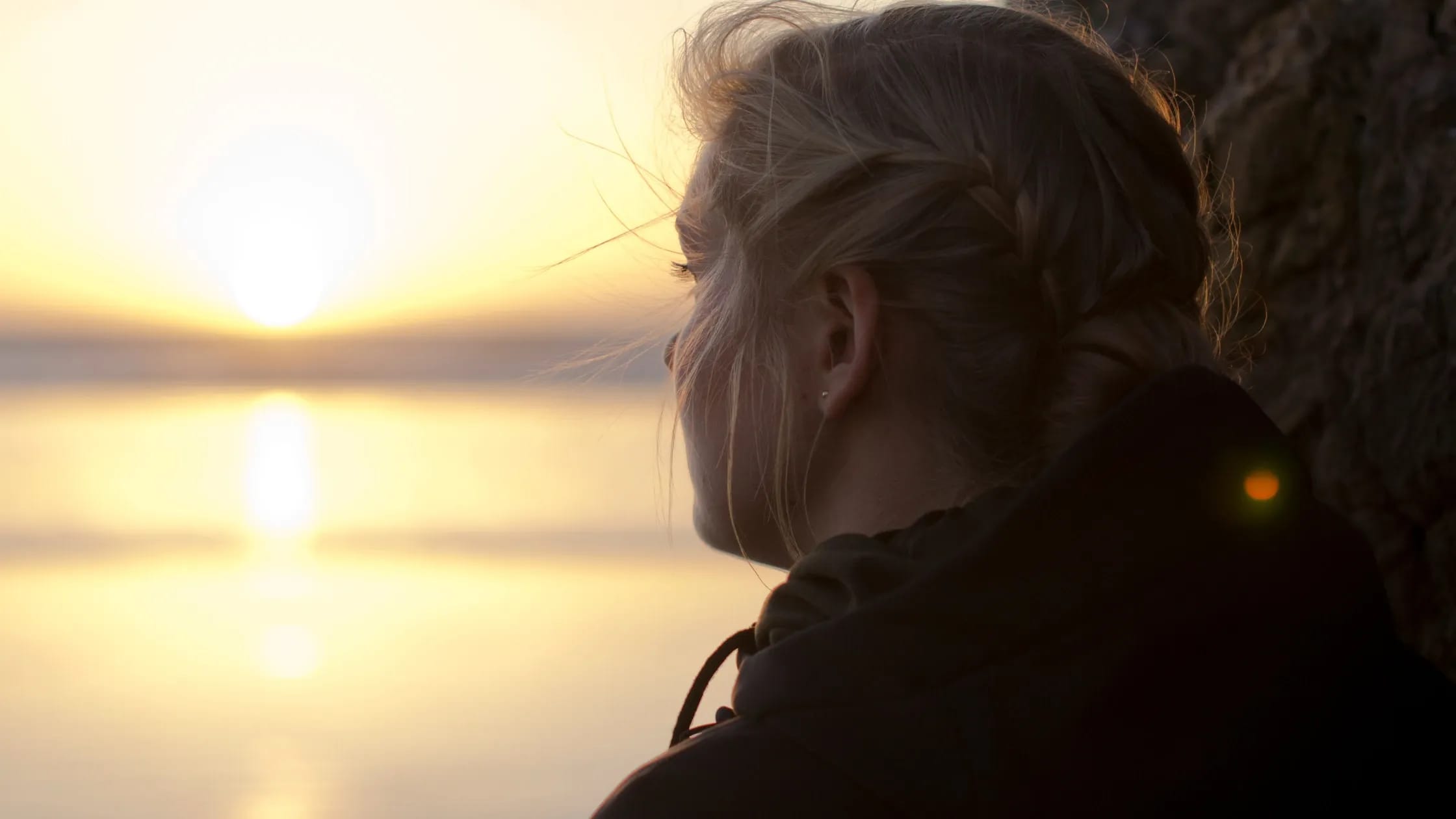 Woman looking far